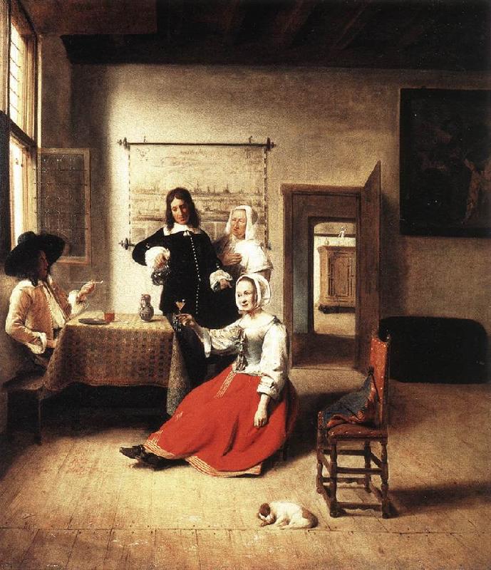 HOOCH, Pieter de Young Woman Drinking sf Sweden oil painting art